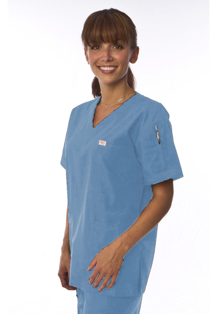 Uniformes Professional Choice - Blusa médica unisex con cuello en V 221 - Azul cielo