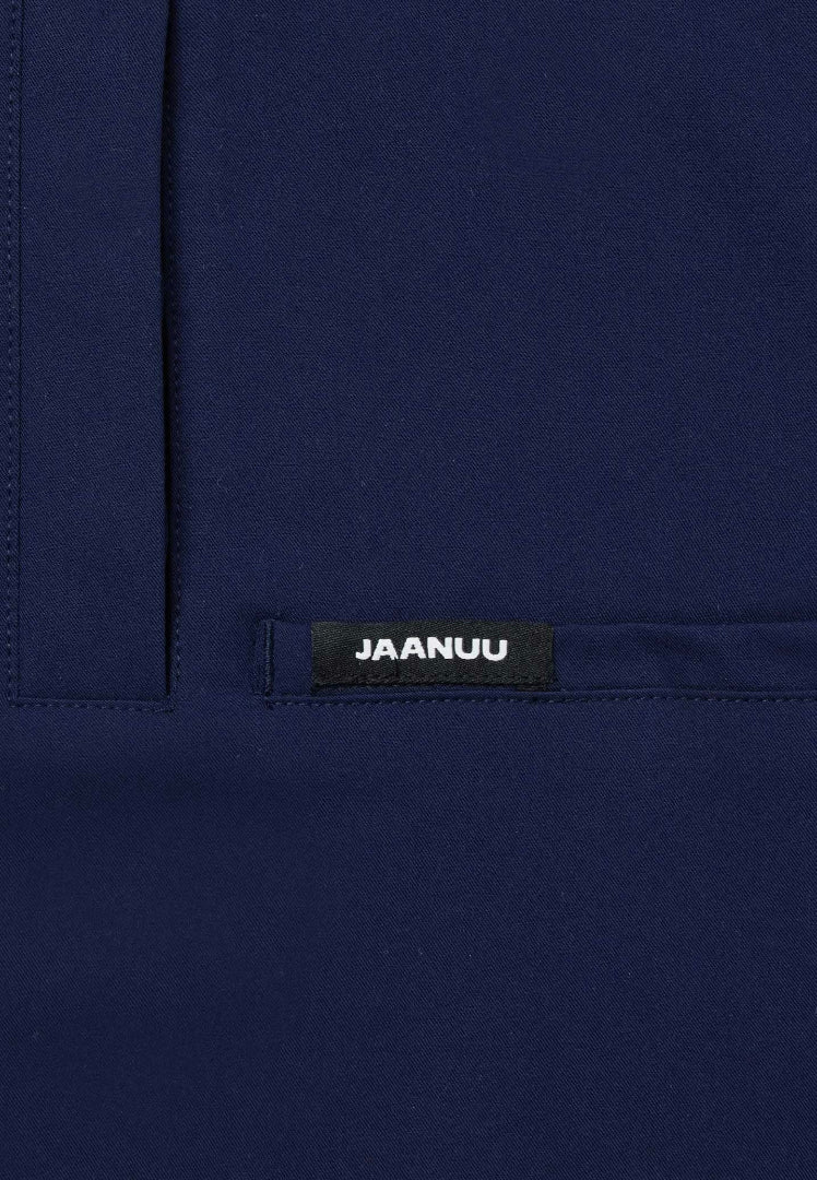 Savi Tuck-In Stand-Collar Scrub Top - Midnight Navy