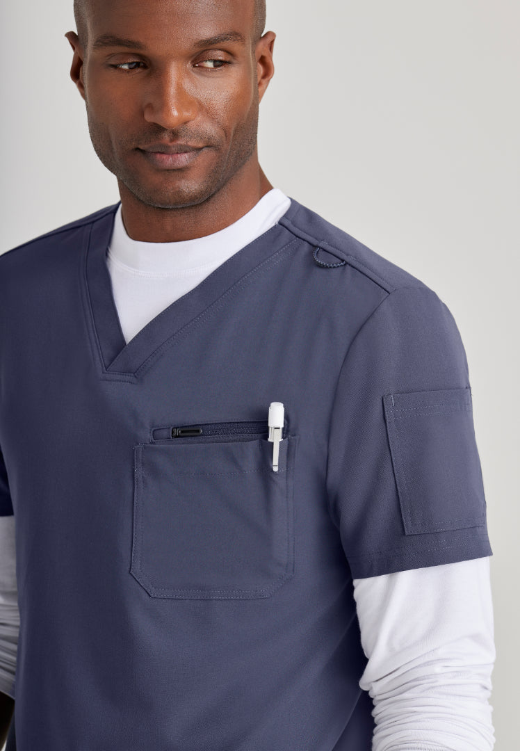 Rally 3 Pocket V-Neck Top - Steel