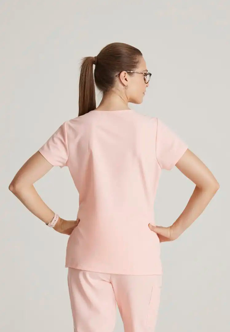 Barco Unify Women's 4 Pocket V-Neck Top - Light Peach