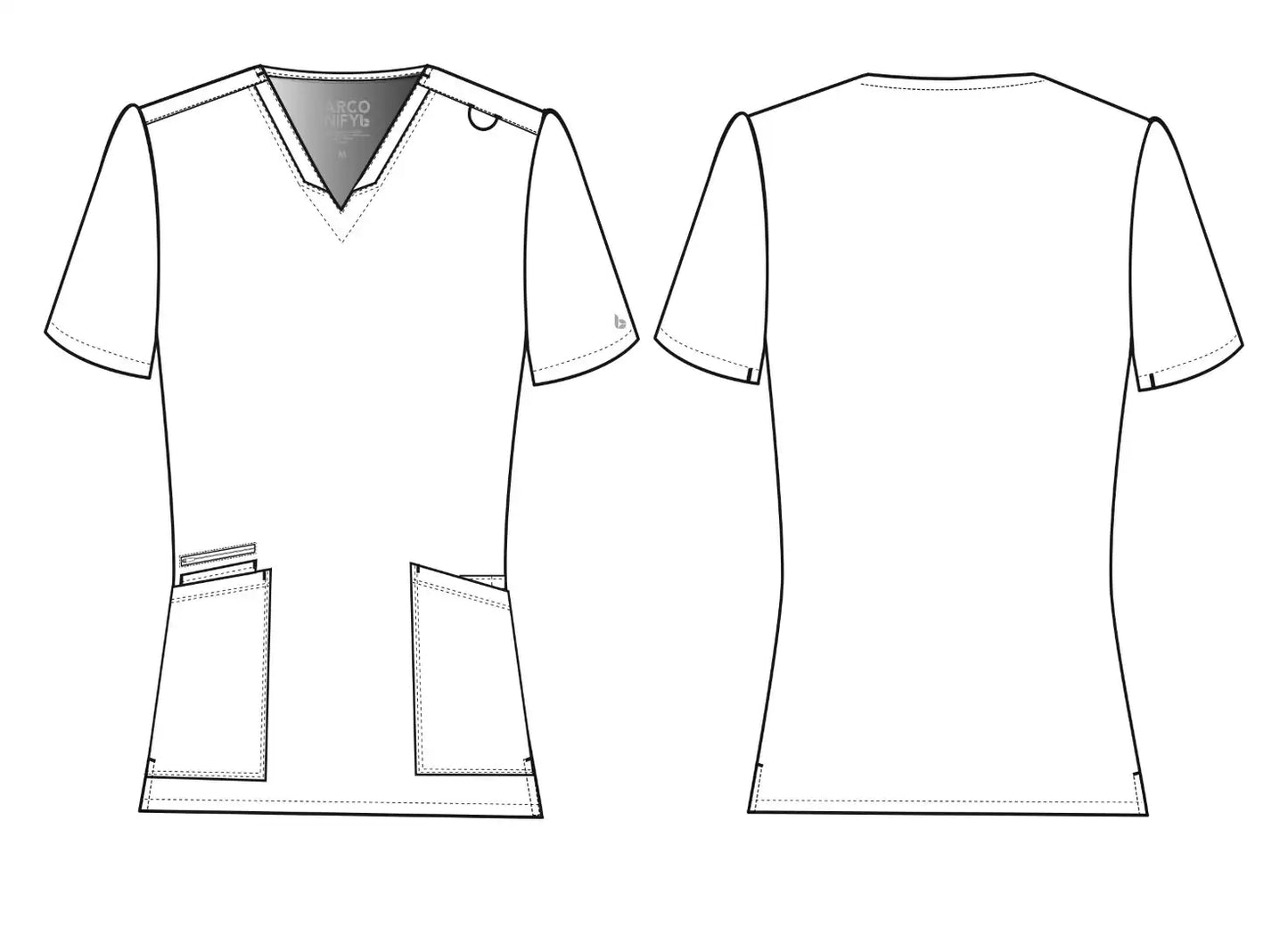 Barco Unify Women's 4 Pocket V-Neck Top - Indigo - The Uniform Store