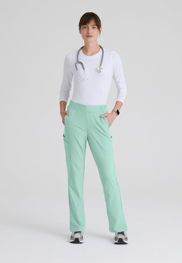 Cosmo 6-Pocket Mid-Rise Tapered Leg Pant - Soft Melon