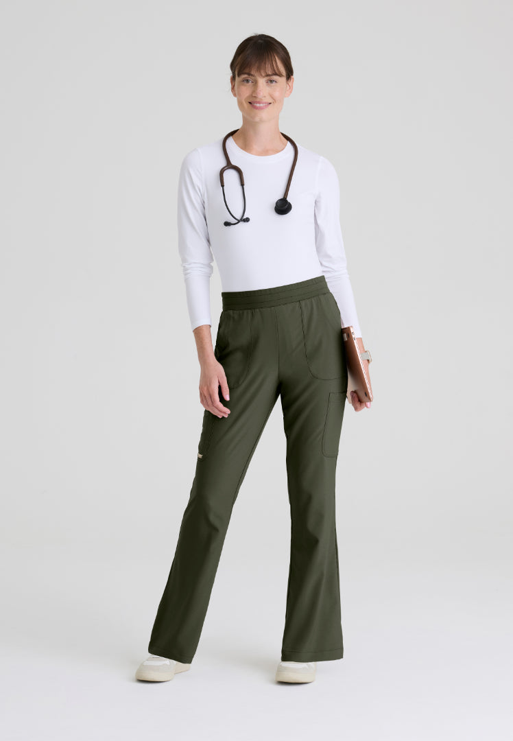 Sky 6-Pocket Flare Leg Scrub Pant - Fern