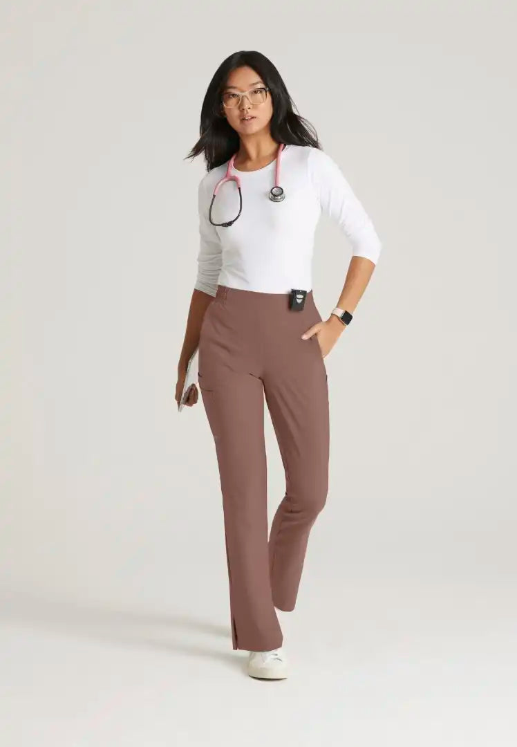 Grey's Anatomy™ Evolve "Cosmo" 6-Pocket Mid-Rise Tapered Leg Pant - Driftwood