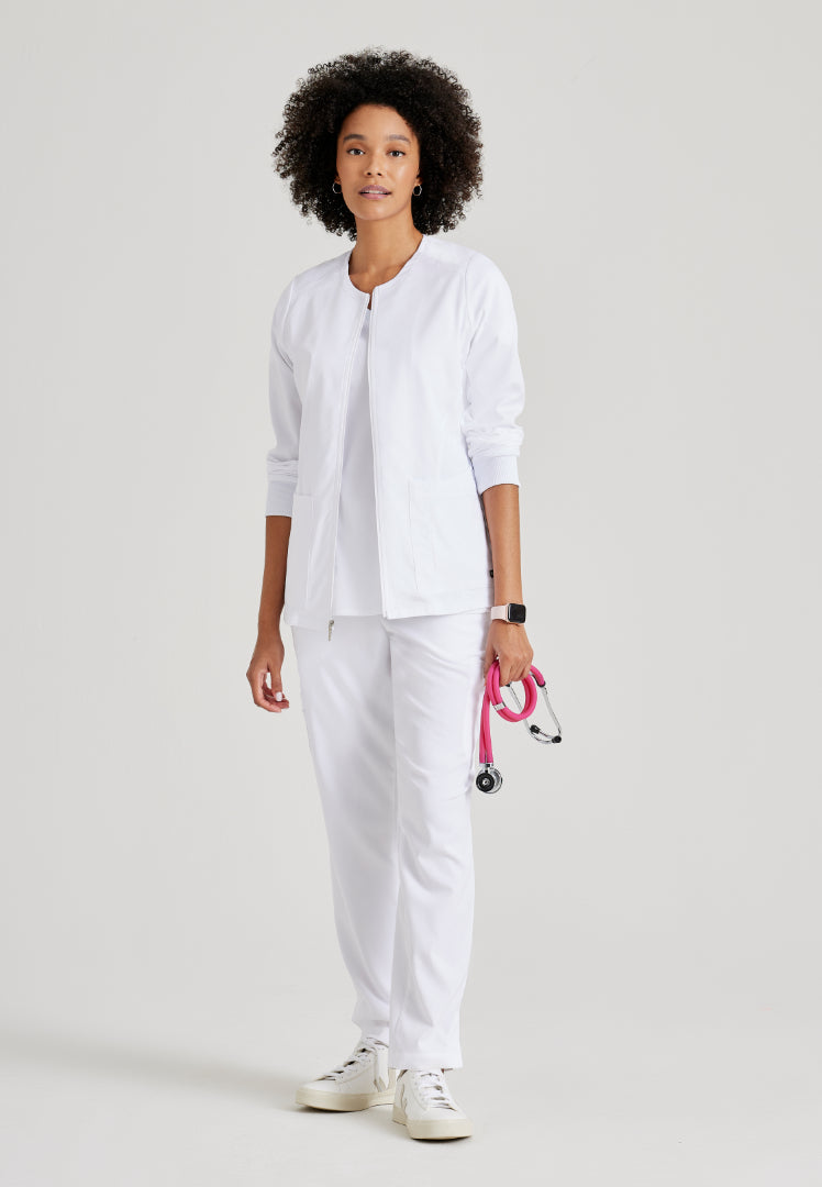 Chaqueta de abrigo Gianna de 5 bolsillos - Blanca
