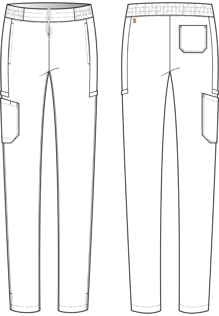 Cosmo 6-Pocket Mid-Rise Tapered Leg Pant - White