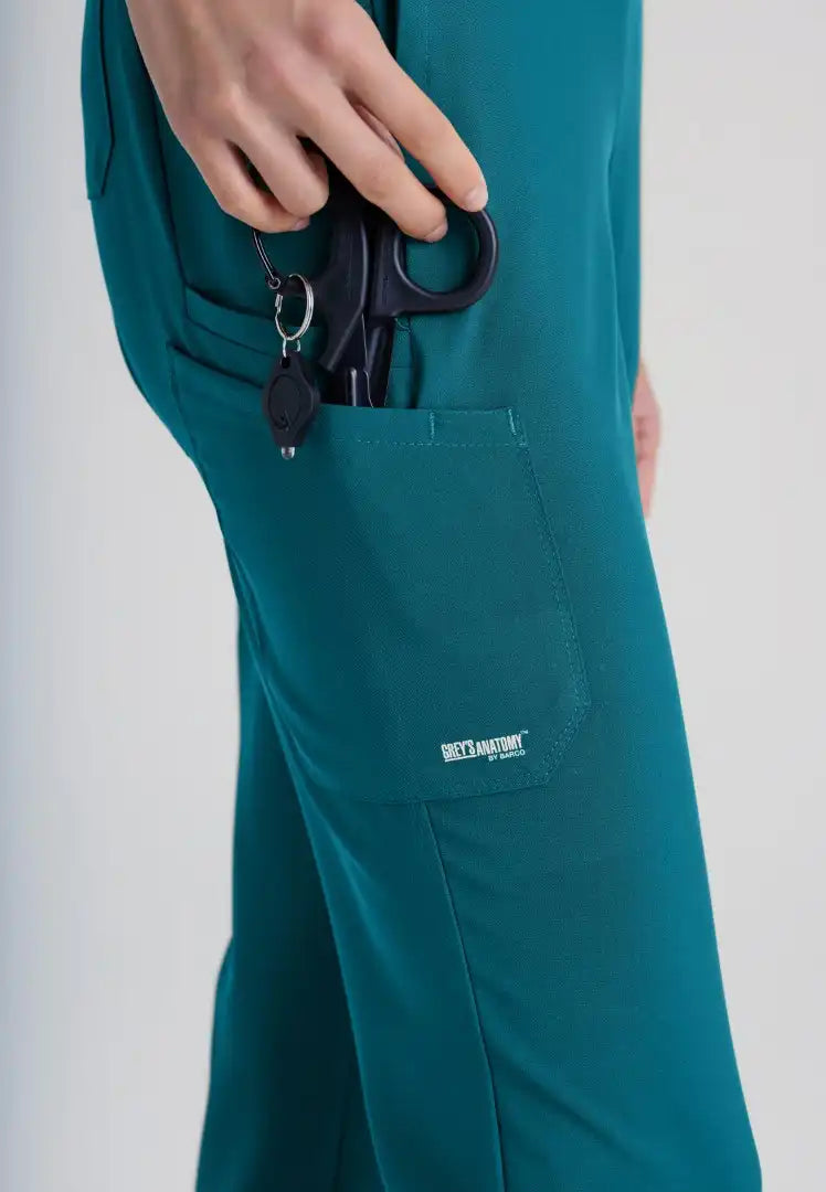 Grey's Anatomy™ Evolve "Cosmo" 6-Pocket Mid-Rise Tapered Leg Pant - Bahama