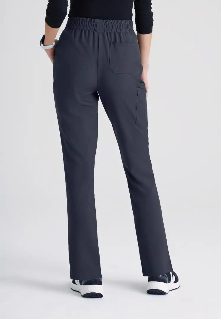 Grey's Anatomy™ Evolve "Cosmo" 6-Pocket Mid-Rise Tapered Leg Pant - Steel