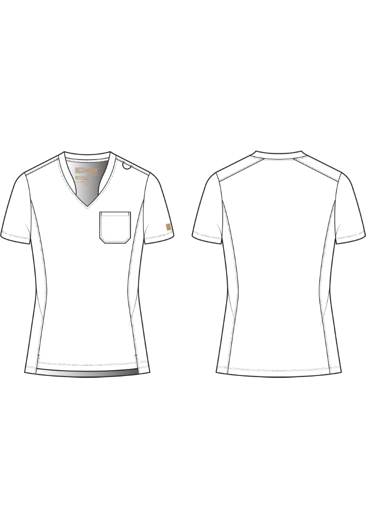 Sway Banded V-Neck Tuck-In Top - White