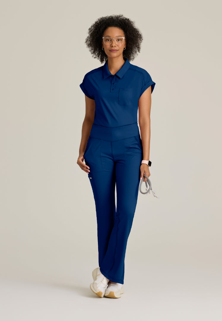 Haut à col et poche en tricot extensible Grey's Anatomy « Renew » pour femme - Indigo