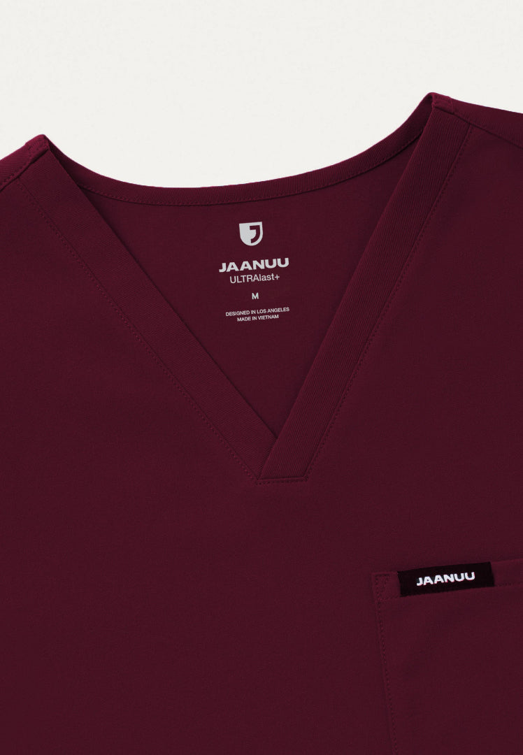 Blusa médica Holmes Everyday de un bolsillo - Borgoña