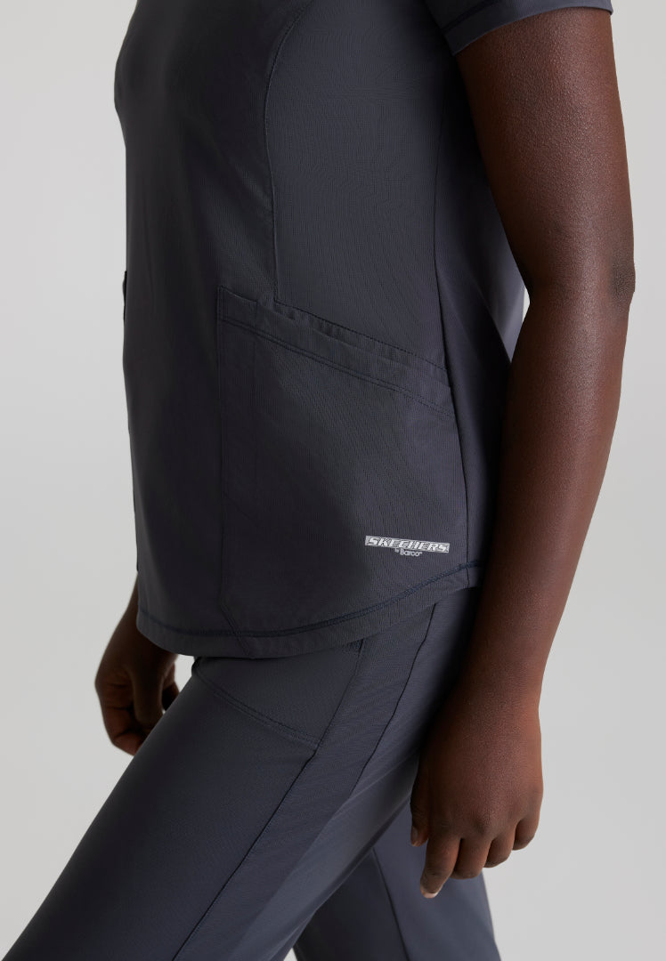 Haut à col en V 3 poches Skechers Slip-ins « Serene » - Étain