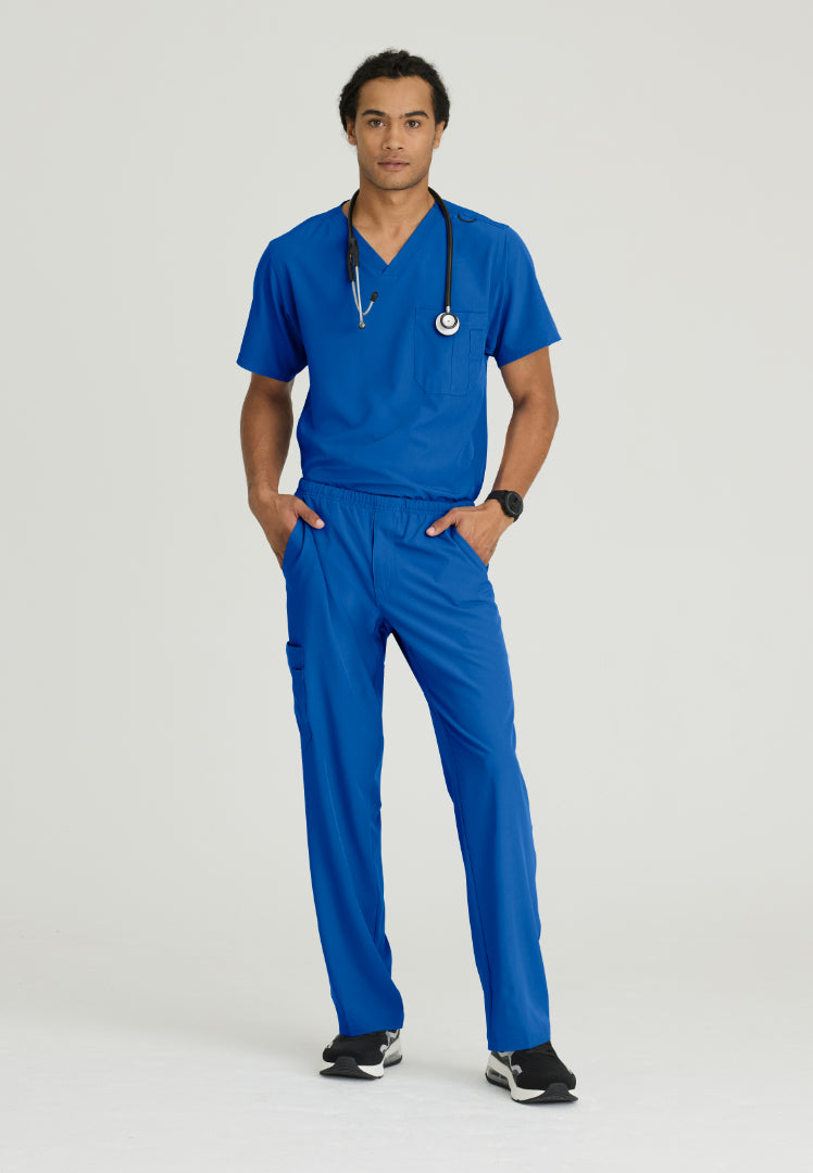 Structure 1-Pocket V-Neck Scrub Top - New Royal