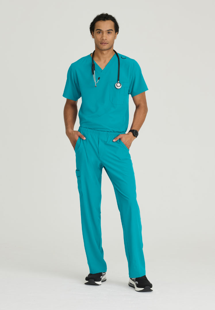 Structure 1-Pocket V-Neck Scrub Top - Teal