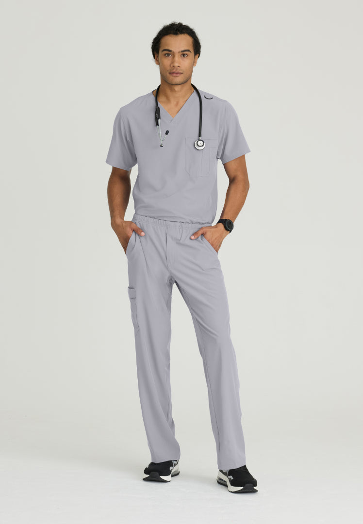 Structure 1-Pocket V-Neck Scrub Top - Moonstruck