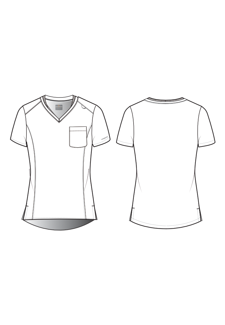 Dignity Single Pocket Tuck In Top - Pewter