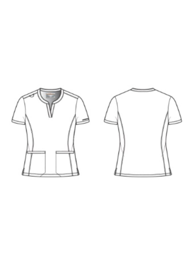 Blusa médica con cuello de banda Coast - Negra