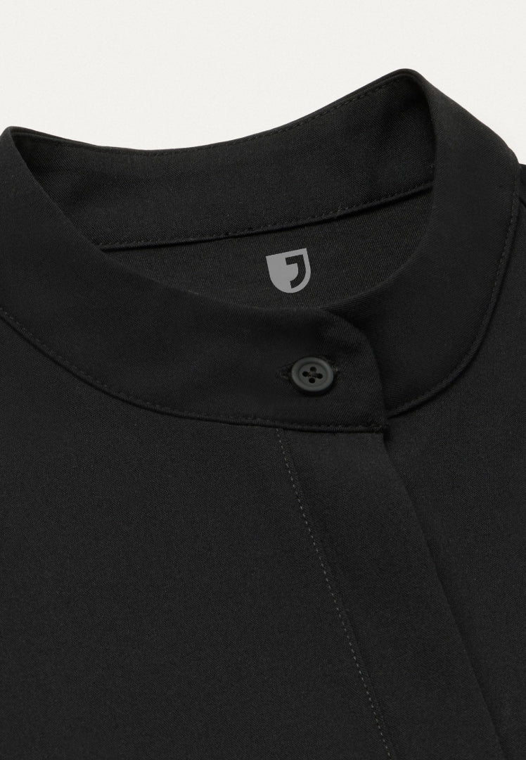 Savi Tuck-In Stand-Collar Scrub Top - Black