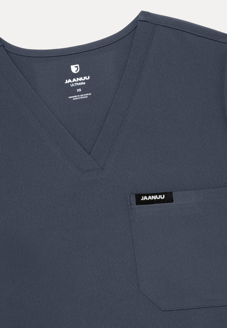 Rhena Slim UltraLITE™ 1-Pocket Scrub Top - Carbon Gray