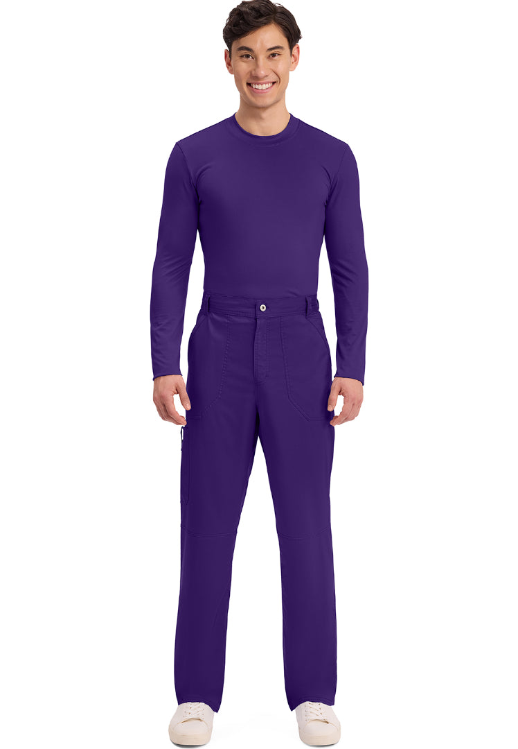 Cherokee Revolution Men’s Zip Fly Cargo Scrub Pants - Grape