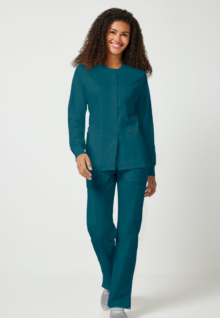 Cherokee Workwear Revolution Women's Snap Front Jacket - Caribbean