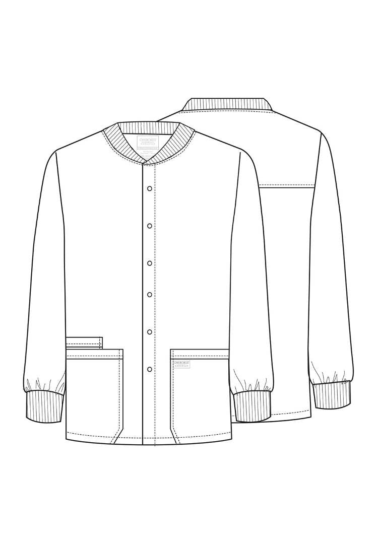 Cherokee Workwear Professionals Men's Snap Front Jacket - White