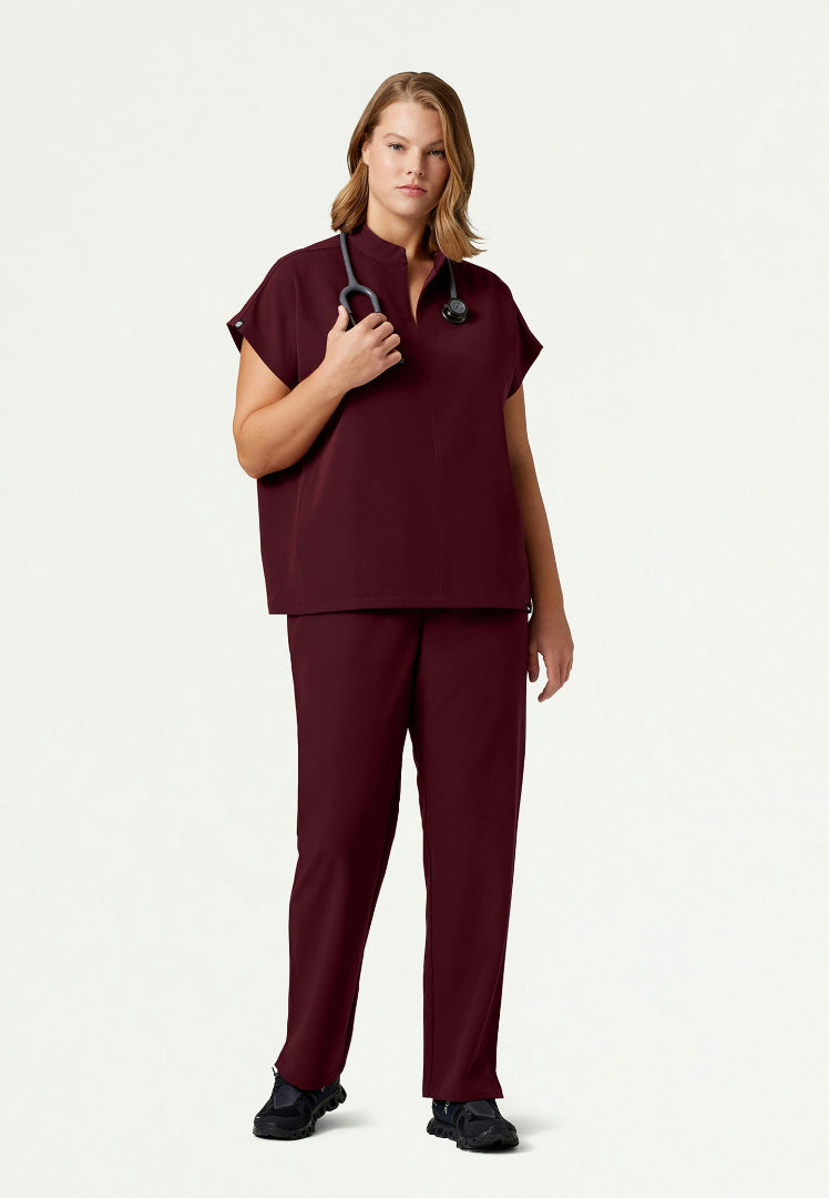 Pantalón médico de cintura alta Kerr 365 - Borgoña