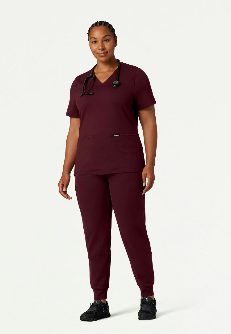 Rubi Slim UltraSOFT Scrub Jogger - Burgundy