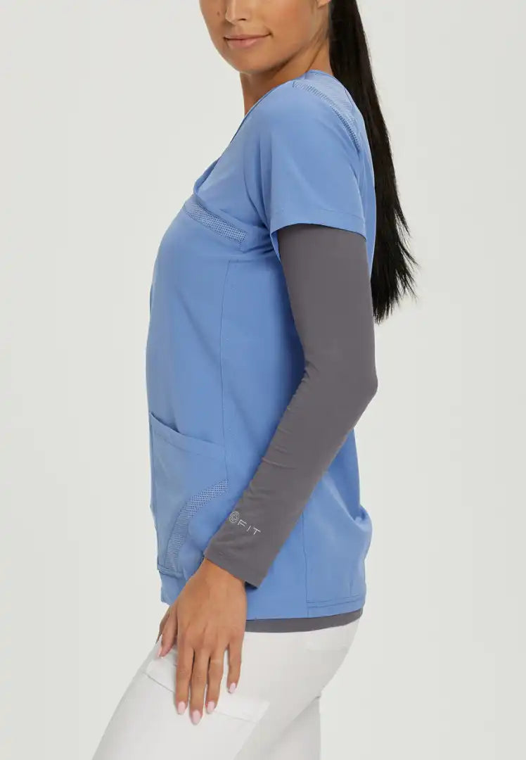 White Cross FIT Women's Ultrasoft Stretch Long Sleeve Underscrub - Pewter