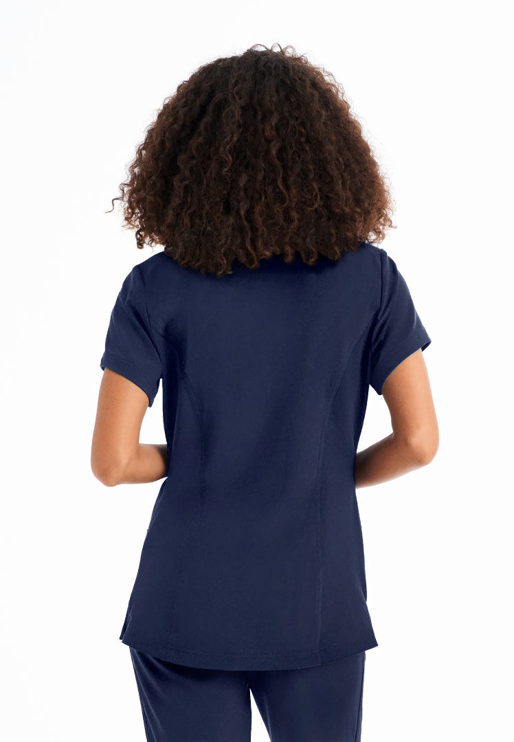 Women's 3-Pocket V-Neck Scrub Top - Navy