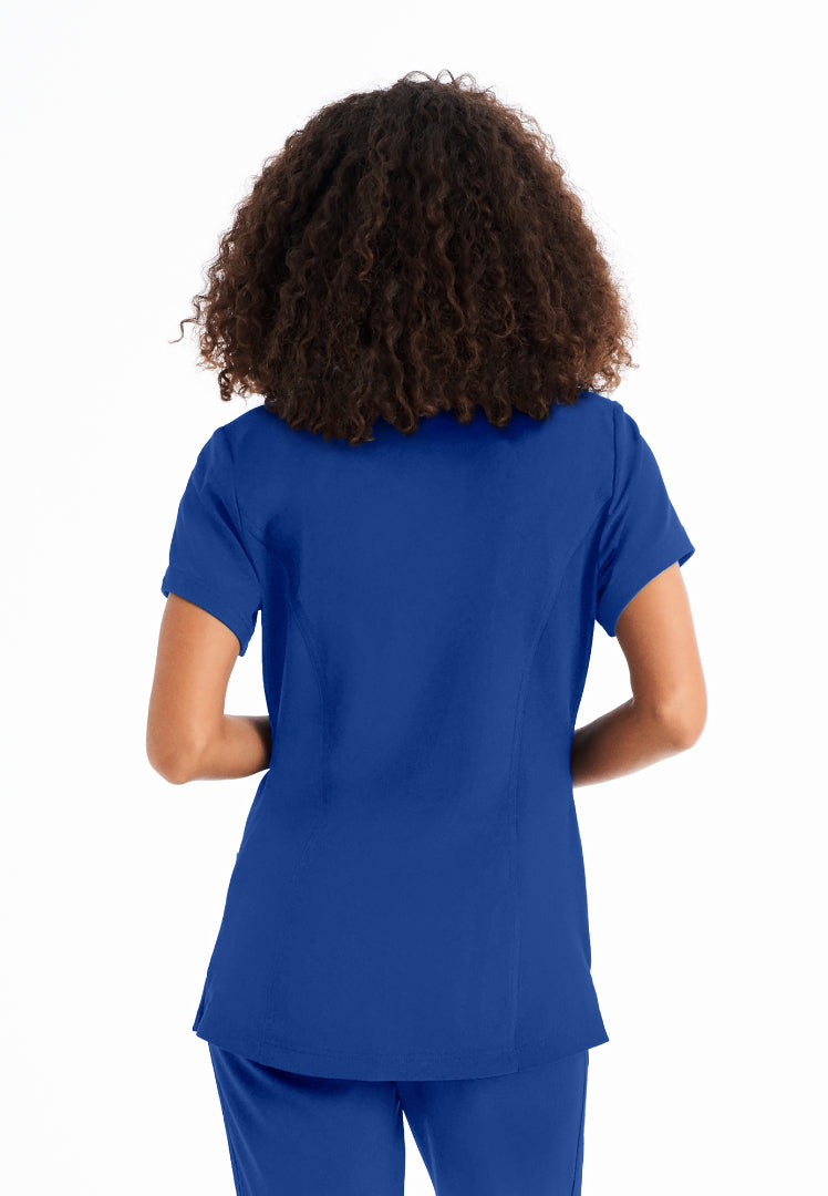 Women's 3-Pocket V-Neck Scrub Top - Royal Blue