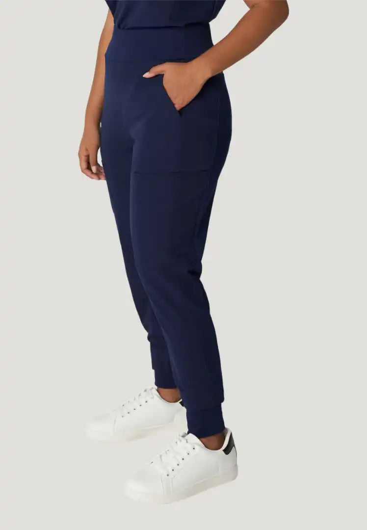 White Cross V-Tess Women's Jogger Scrub Pants - Navy - The Uniform Store