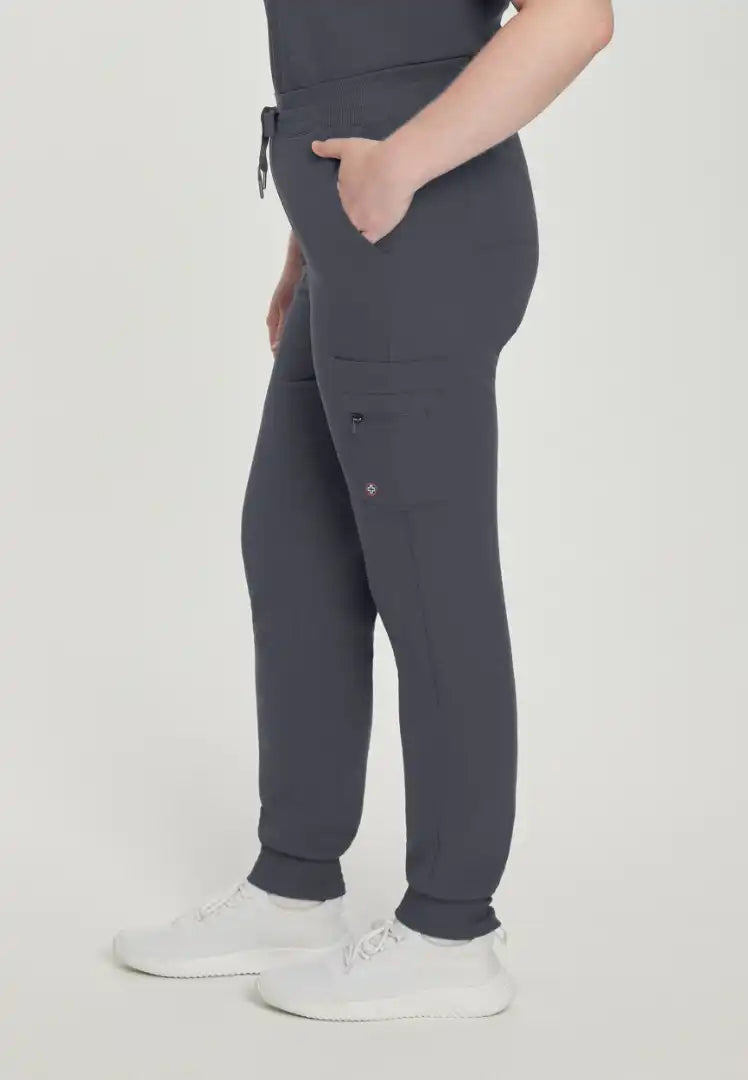 White Cross V-Tess Women's Zipped Cargo Pocket Jogger Scrub Pant - Dark Pewter - The Uniform Store