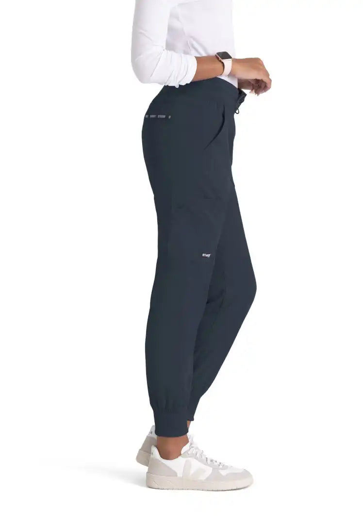 Grey's Anatomy™ Spandex Stretch "Carly" 7-Pocket Mid-Rise Jogger Scrub Pant - Steel