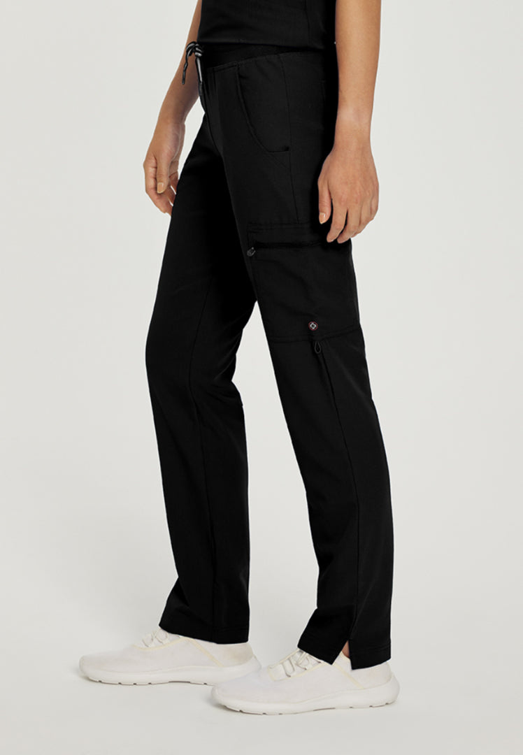 White Cross V-Tess Women's Cargo Scrub Pant - Black - The Uniform Store