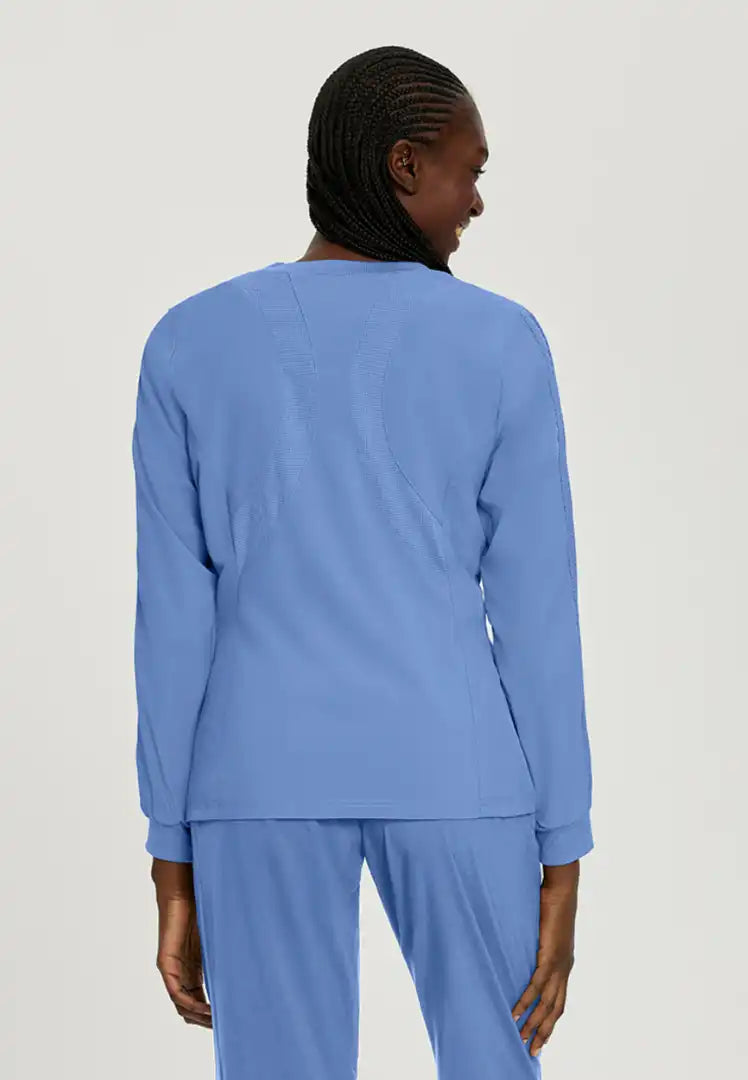 White Cross FIT Women's 2 Pocket Scrub Jacket - Ciel Blue