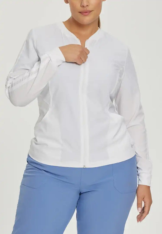 White Cross FIT Women's 2 Pocket Scrub Jacket - White