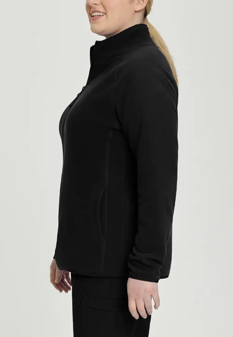 White Cross Women's 2-Pocket Warm-Up Scrub Jacket - Black