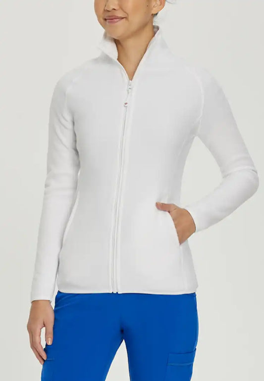 White Cross Women's 2-Pocket Warm-Up Scrub Jacket - White