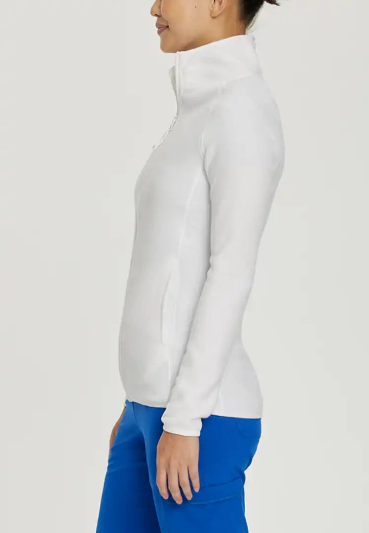 White Cross Women's 2-Pocket Warm-Up Scrub Jacket - White