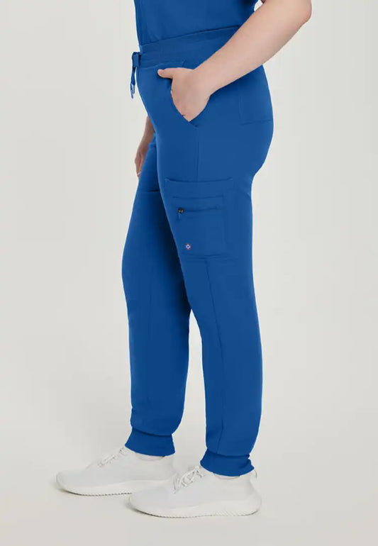 White Cross V-Tess Women's Zipped Cargo Pocket Jogger Scrub Pant - Royal Blue