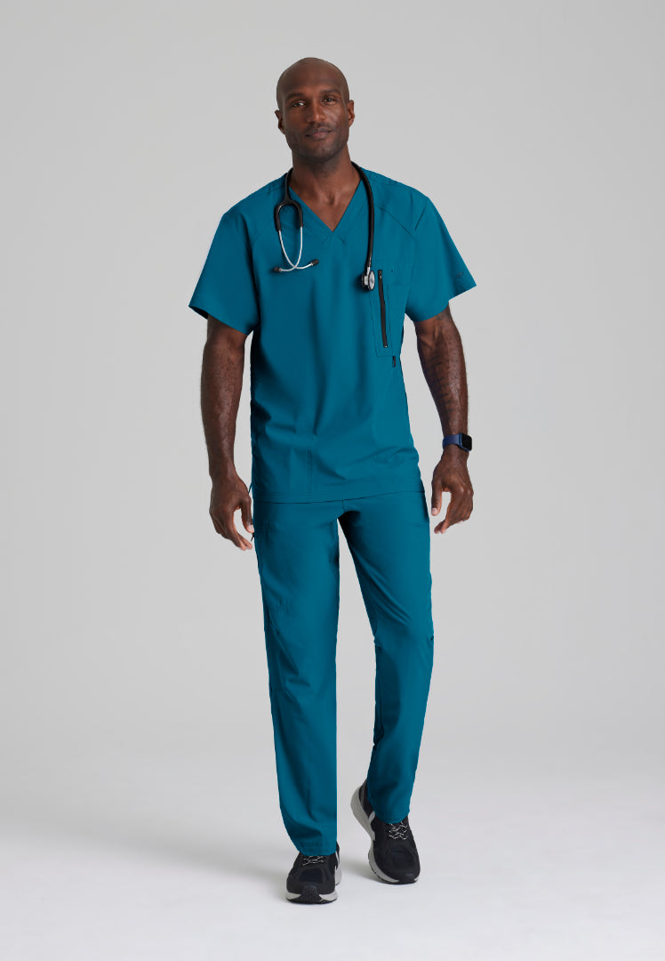 Barco One Men's Amplify 5-Pocket V-Neck Scrub Top - Bahama - The Uniform Store