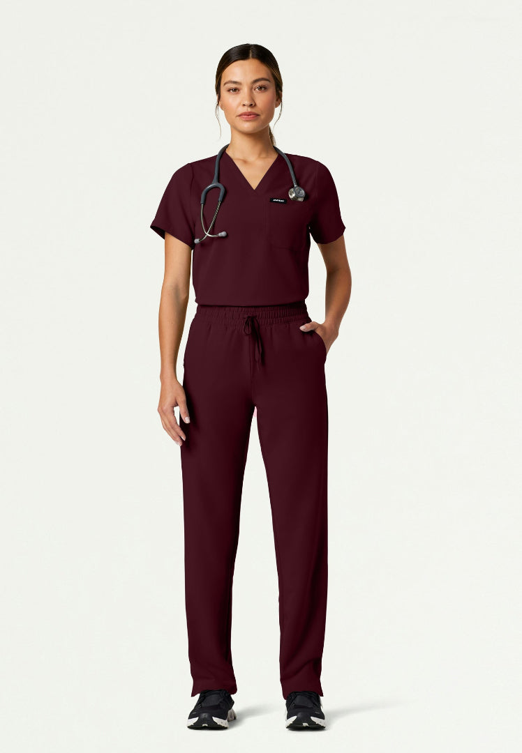 Pantalón médico de cintura alta Kerr 365 - Borgoña