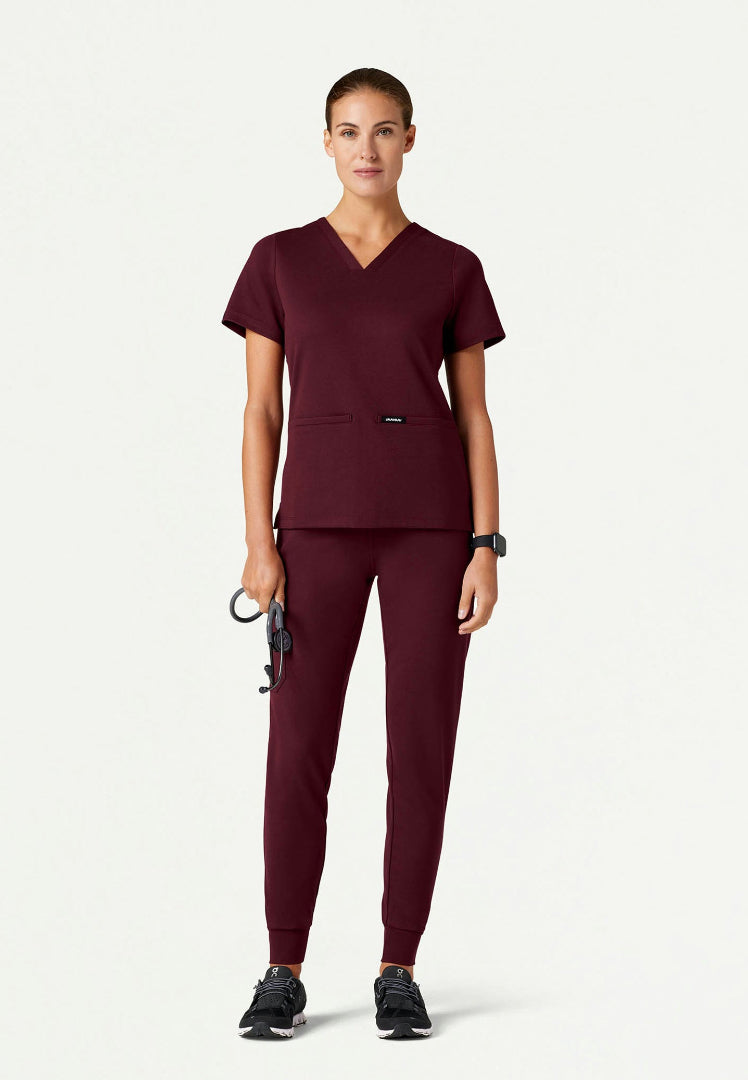 Cesi Slim UltraSOFT Scrub Top - Burgundy