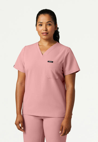 Rhena Slim Essential 1-Pocket Scrub Top - Mauve