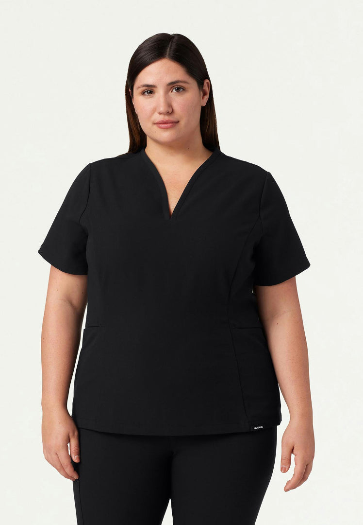 Blusa médica ajustada y acampanada Calix - Negra