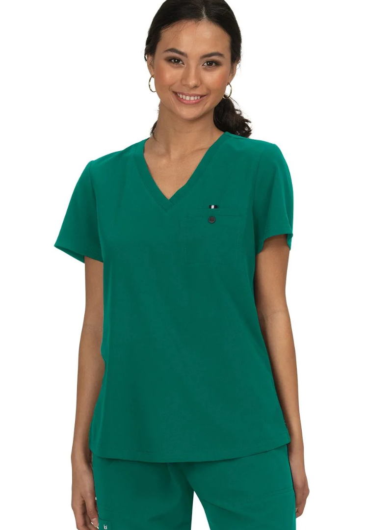 Koi Next Gen Women's 1-Pocket Tuck-In Scrub Top - Hunter