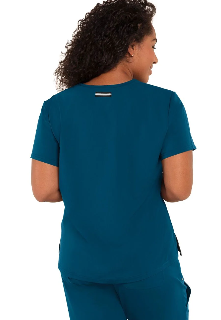 Koi Next Gen Women's 1-Pocket Tuck-In Scrub Top - Caribbean Blue