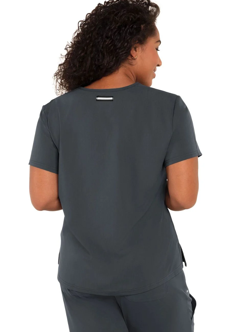 Koi Next Gen Women's 1-Pocket Tuck-In Scrub Top - Charcoal