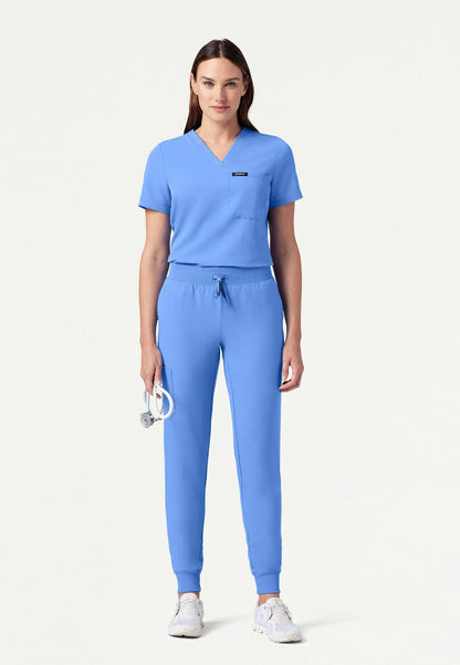 Rhena Slim Essential 1-Pocket Scrub Top - Ciel Blue